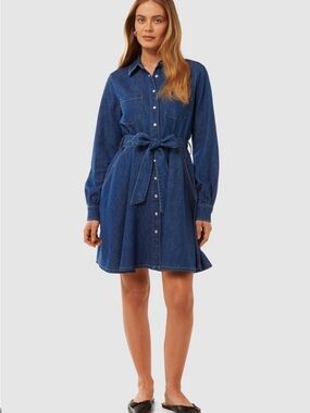 Ever New Blue Denim Shirt Dress